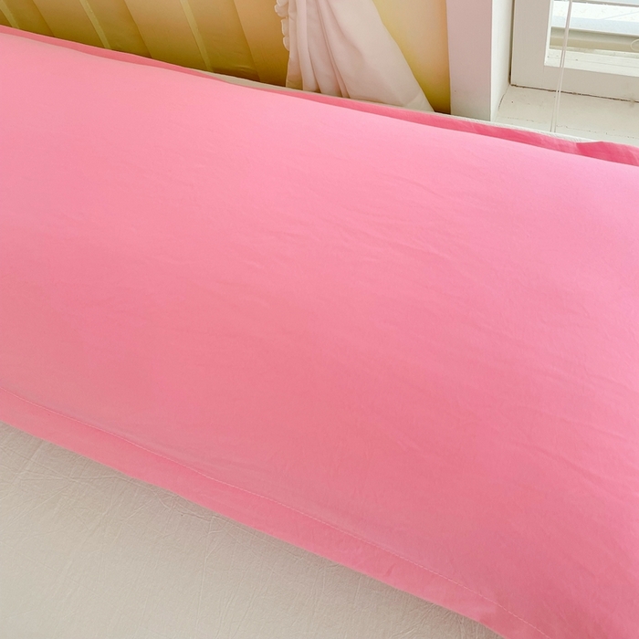 91家纺网 家纺一手货源 找家纺 雨彤家纺 2025年新款A类纯色水洗棉枕套 中灰粉