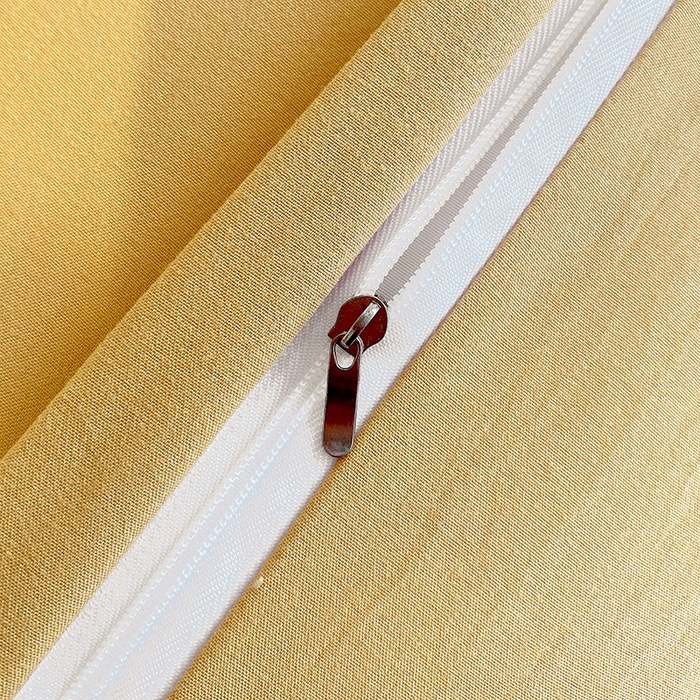 91家纺网 家纺一手货源 找家纺 雨彤家纺 2025年新款A类纯色水洗棉枕套 金黄