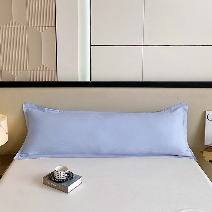 雨彤家纺 2025年新款A类纯色水洗棉枕套 兰灰