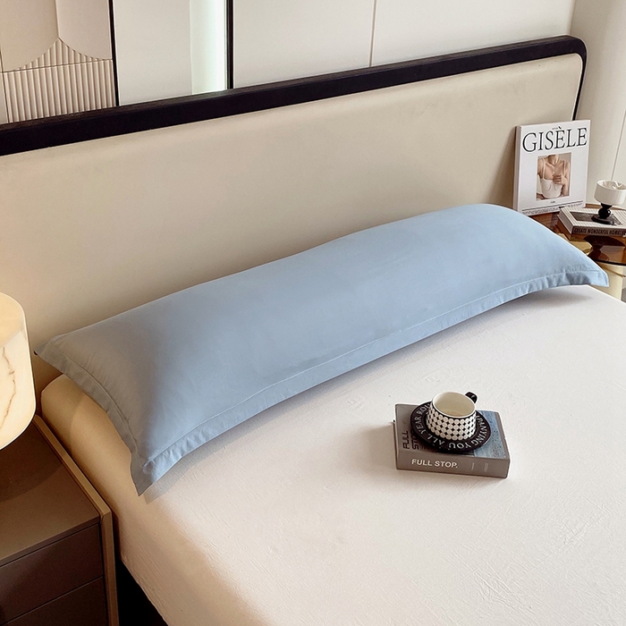 91家纺网 家纺一手货源 找家纺 雨彤家纺 2025年新款A类纯色水洗棉枕套 兰色