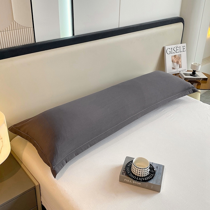 91家纺网 家纺一手货源 找家纺 雨彤家纺 2025年新款A类纯色水洗棉枕套 深灰