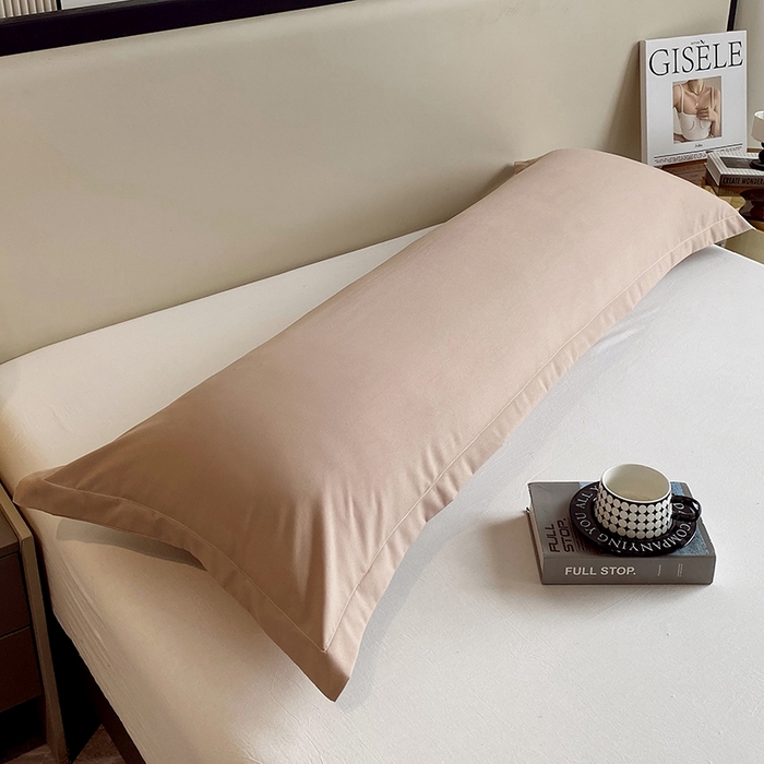 91家纺网 家纺一手货源 找家纺 雨彤家纺 2025年新款A类纯色水洗棉枕套 土黄