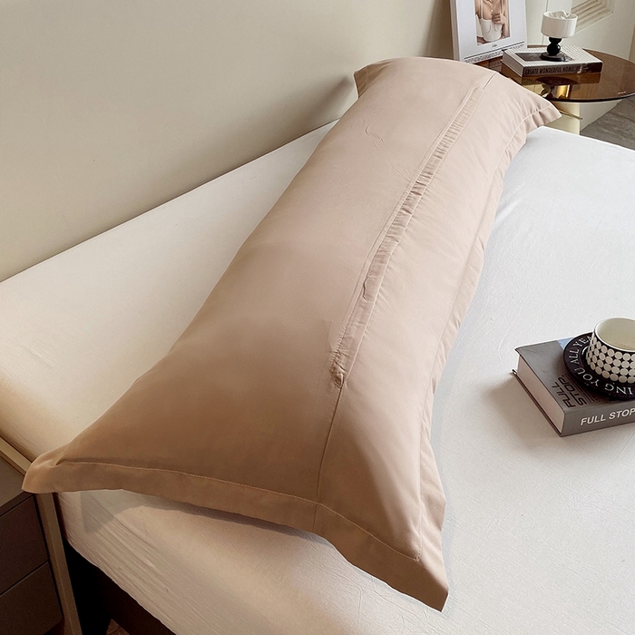 91家纺网 家纺一手货源 找家纺 雨彤家纺 2025年新款A类纯色水洗棉枕套 土黄