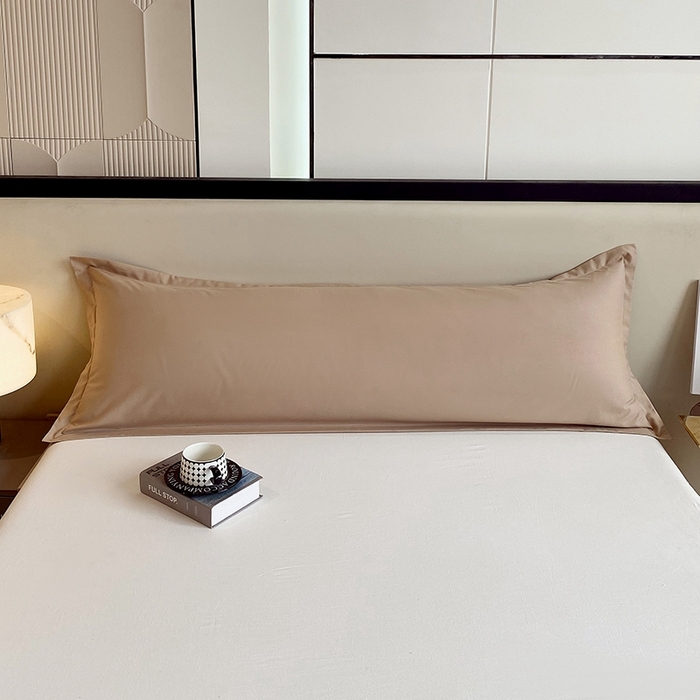 雨彤家纺 2025年新款A类纯色水洗棉枕套 土黄