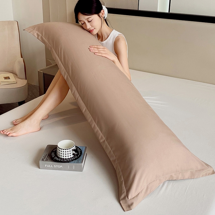 91家纺网 家纺一手货源 找家纺 雨彤家纺 2025年新款A类纯色水洗棉枕套 土黄