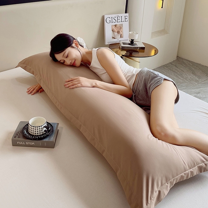 91家纺网 家纺一手货源 找家纺 雨彤家纺 2025年新款A类纯色水洗棉枕套 土黄