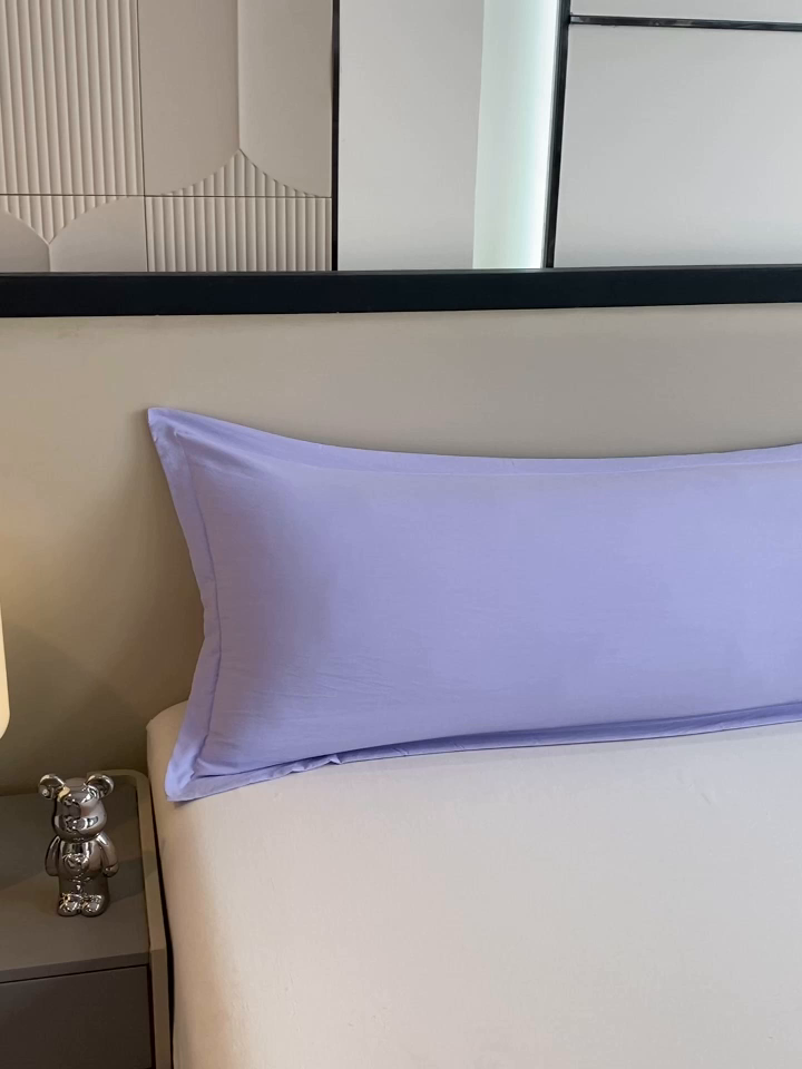 91家纺网 家纺一手货源 找家纺 雨彤家纺 2025年新款A类纯色水洗棉枕套 兰灰