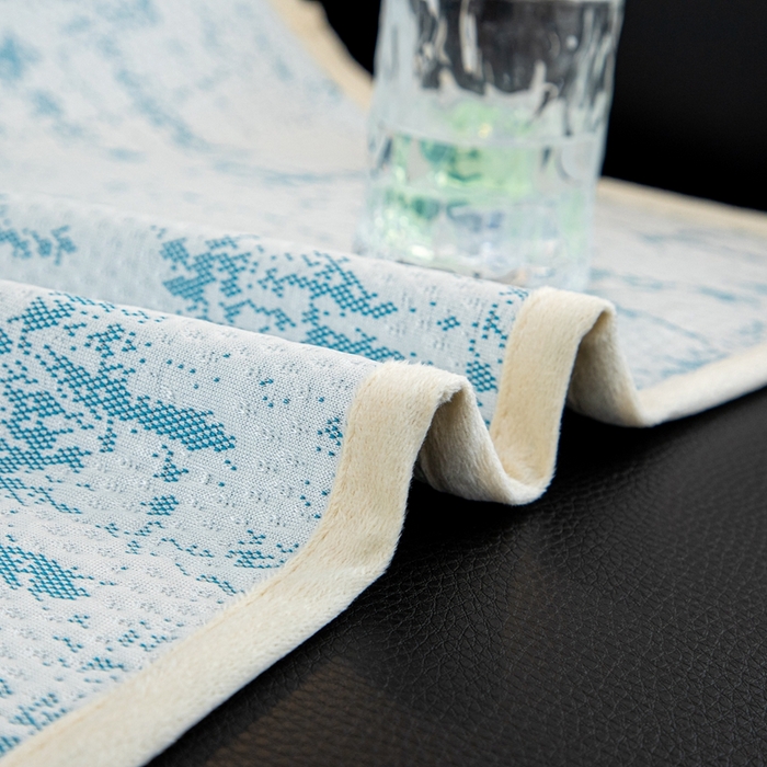 91家纺网 家纺一手货源 找家纺 沐沐家纺 2026新款夏沫异形沙发垫 蓝色