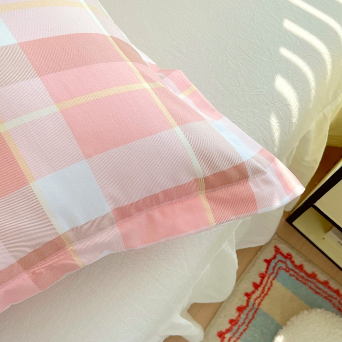 91家纺网 家纺一手货源 找家纺 雨彤家纺 2025年新款A类条纹水洗棉枕套 曼迪格