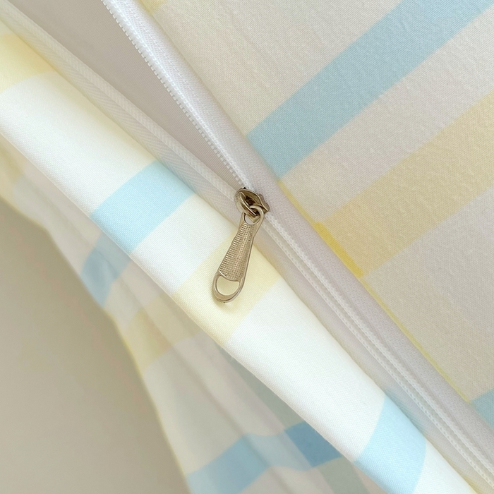 91家纺网 家纺一手货源 找家纺 雨彤家纺 2025年新款A类条纹水洗棉枕套 格心生活