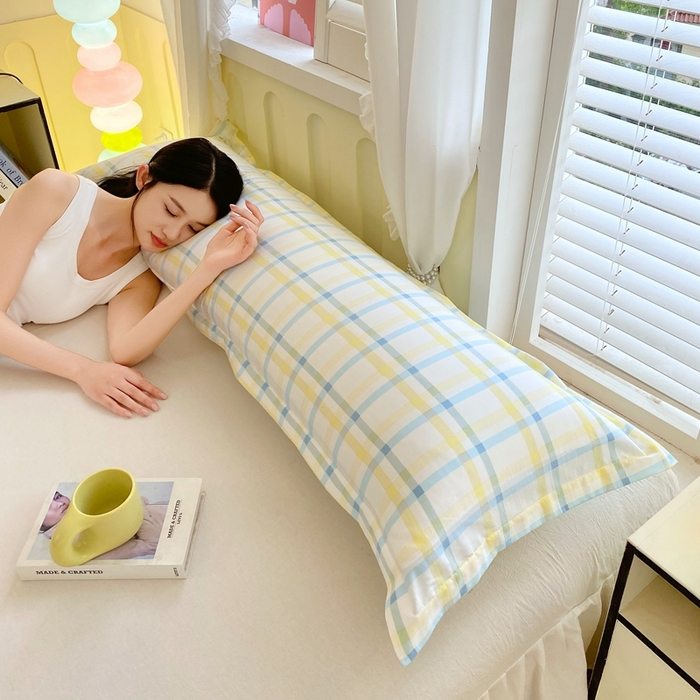 91家纺网 家纺一手货源 找家纺 雨彤家纺 2025年新款A类条纹水洗棉枕套 格心生活