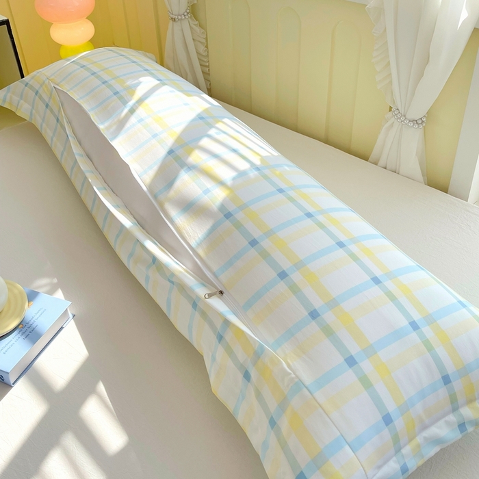 91家纺网 家纺一手货源 找家纺 雨彤家纺 2025年新款A类条纹水洗棉枕套 格心生活