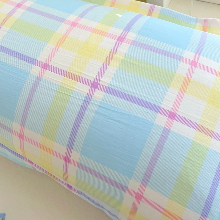 91家纺网 家纺一手货源 找家纺 雨彤家纺 2025年新款A类条纹水洗棉枕套 弗罗格