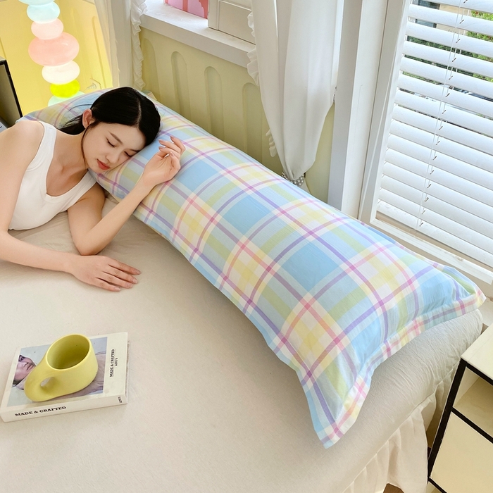 91家纺网 家纺一手货源 找家纺 雨彤家纺 2025年新款A类条纹水洗棉枕套 弗罗格