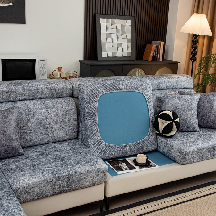 91家纺网 家纺一手货源 找家纺 沐沐家纺 2026春夏新款澜悦沙发笠 浅灰