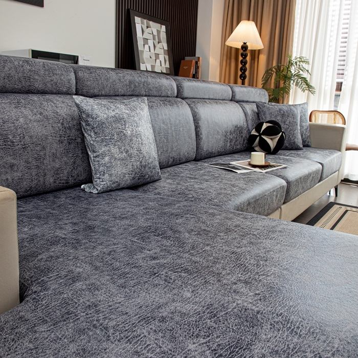 91家纺网 家纺一手货源 找家纺 沐沐家纺 2026春夏新款澜悦沙发笠 深灰