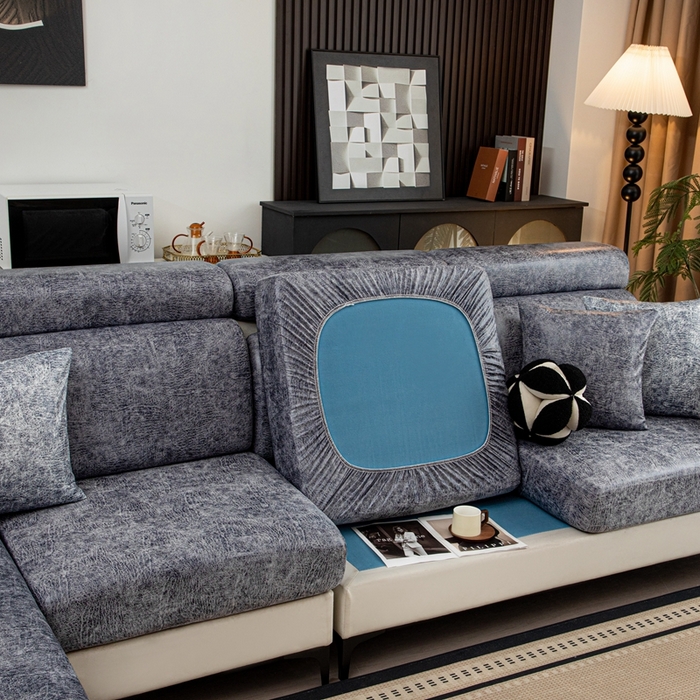 91家纺网 家纺一手货源 找家纺 沐沐家纺 2026春夏新款澜悦沙发笠 深灰