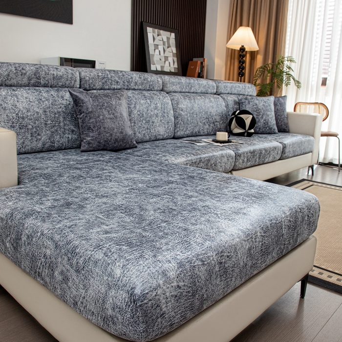 91家纺网 家纺一手货源 找家纺 沐沐家纺 2026春夏新款澜悦沙发笠 浅灰