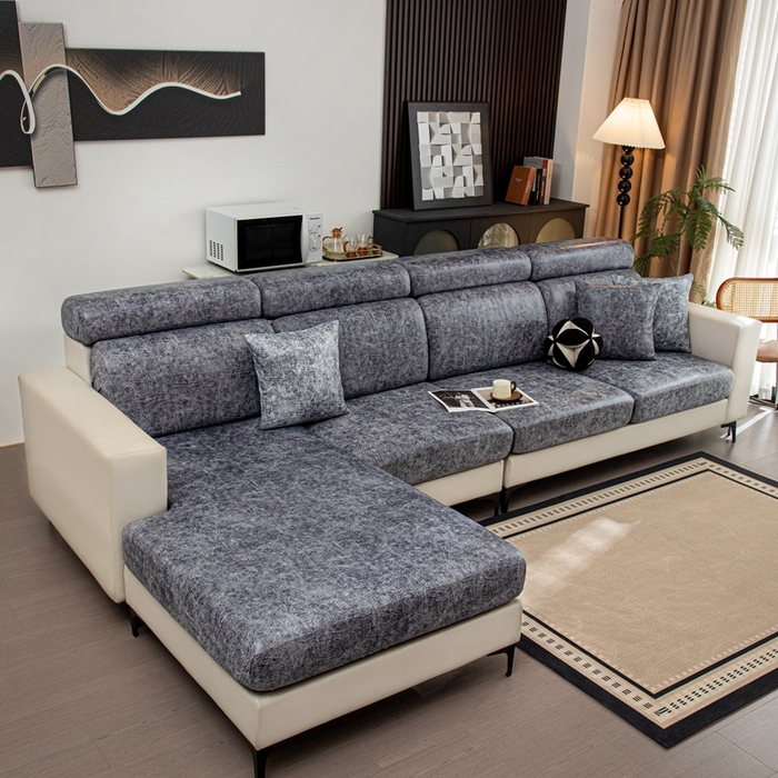 91家纺网 家纺一手货源 找家纺 沐沐家纺 2026春夏新款澜悦沙发笠 深灰