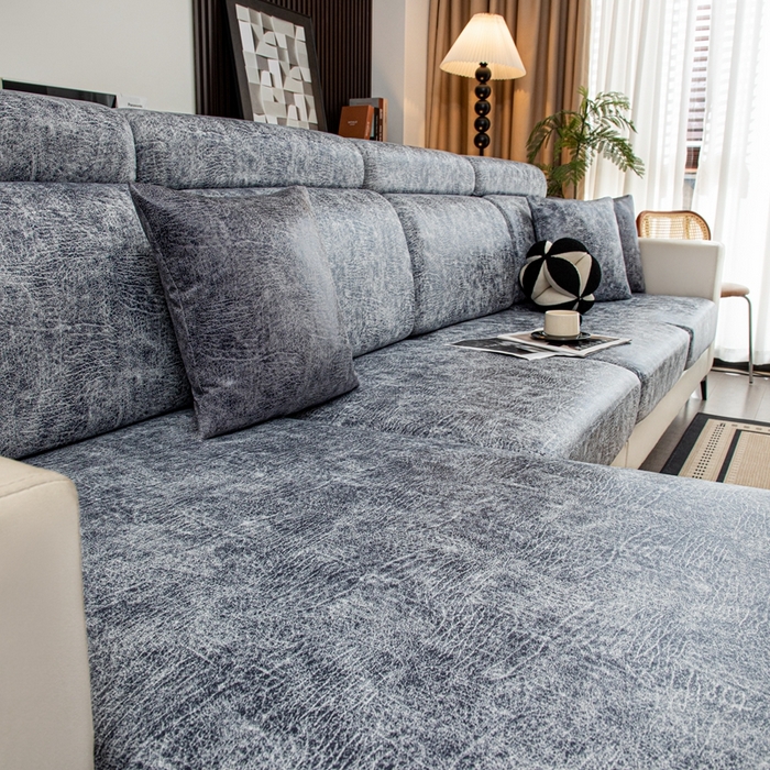 91家纺网 家纺一手货源 找家纺 沐沐家纺 2026春夏新款澜悦沙发笠 浅灰