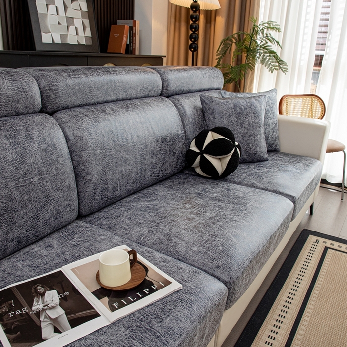 91家纺网 家纺一手货源 找家纺 沐沐家纺 2026春夏新款澜悦沙发笠 深灰