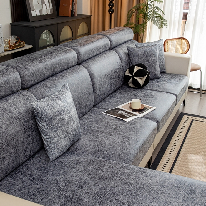 91家纺网 家纺一手货源 找家纺 沐沐家纺 2026春夏新款澜悦沙发笠 深灰