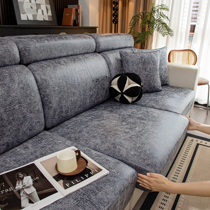 91家纺网 家纺一手货源 找家纺 沐沐家纺 2026春夏新款澜悦沙发笠 深灰