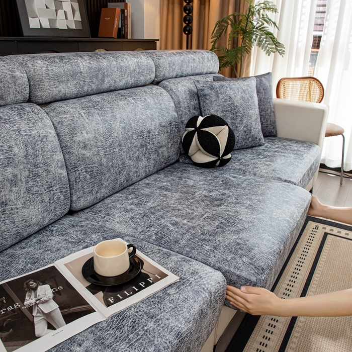 91家纺网 家纺一手货源 找家纺 沐沐家纺 2026春夏新款澜悦沙发笠 浅灰