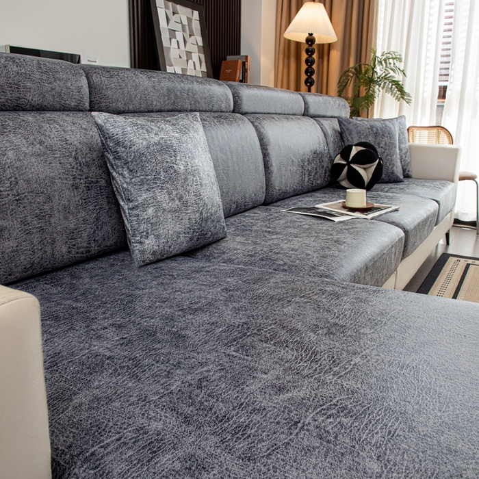 91家纺网 家纺一手货源 找家纺 沐沐家纺 2026春夏新款澜悦沙发笠 深灰