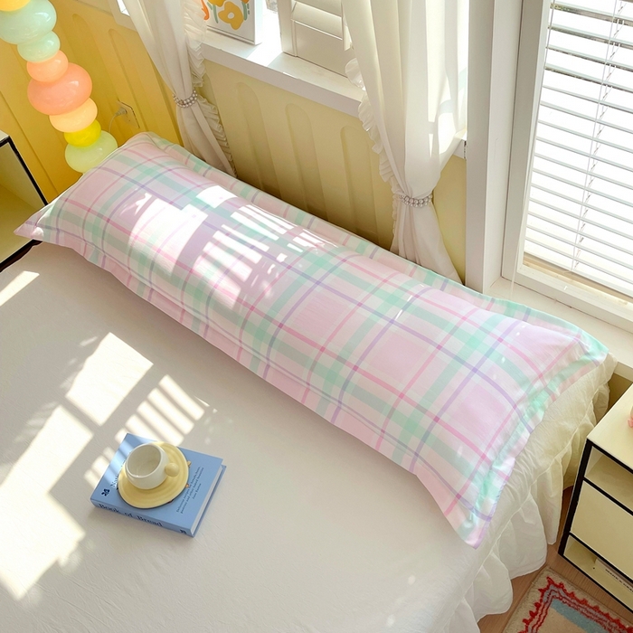 91家纺网 家纺一手货源 找家纺 雨彤家纺 2025年新款A类条纹水洗棉枕套 百川-红