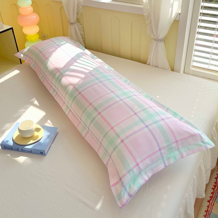 91家纺网 家纺一手货源 找家纺 雨彤家纺 2025年新款A类条纹水洗棉枕套 百川-红