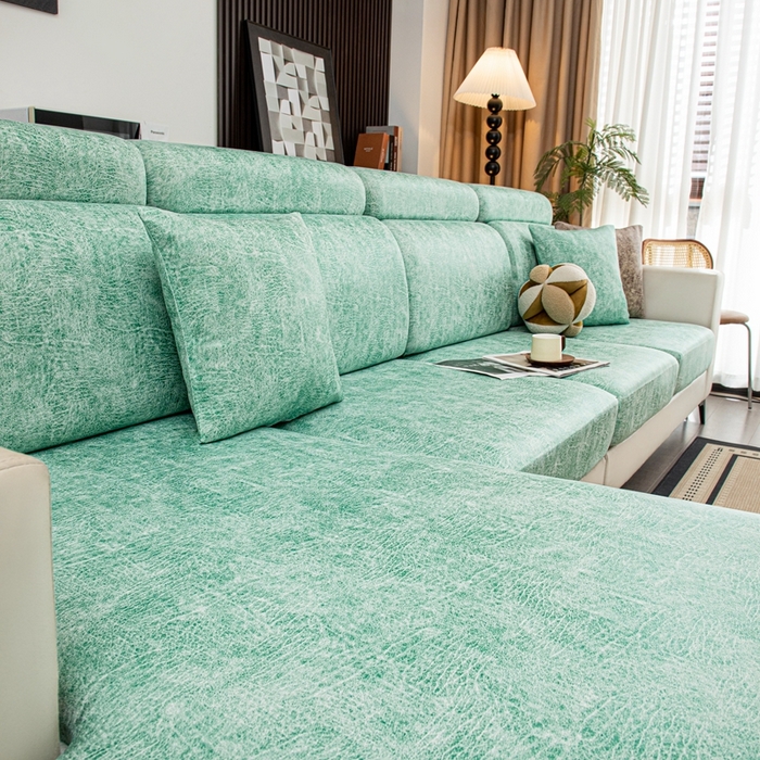 91家纺网 家纺一手货源 找家纺 沐沐家纺 2026春夏新款澜悦沙发笠 天蓝