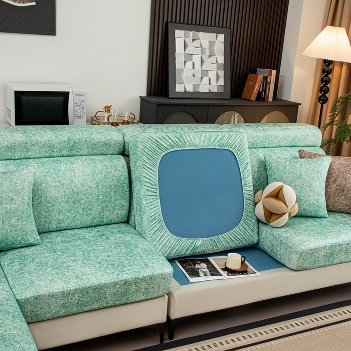 91家纺网 家纺一手货源 找家纺 沐沐家纺 2026春夏新款澜悦沙发笠 天蓝