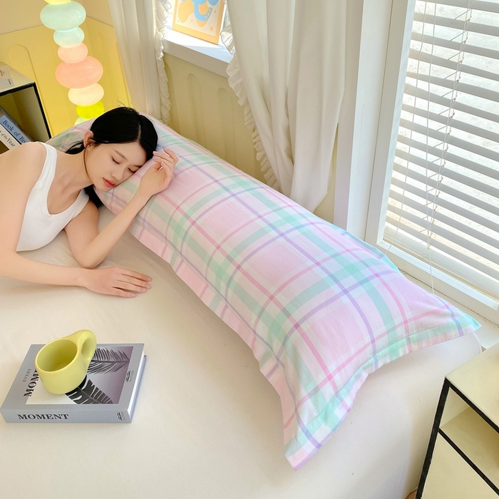 91家纺网 家纺一手货源 找家纺 雨彤家纺 2025年新款A类条纹水洗棉枕套 百川-红