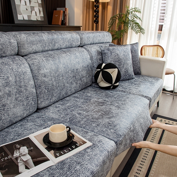 91家纺网 家纺一手货源 找家纺 沐沐家纺 2026春夏新款澜悦沙发笠 浅灰