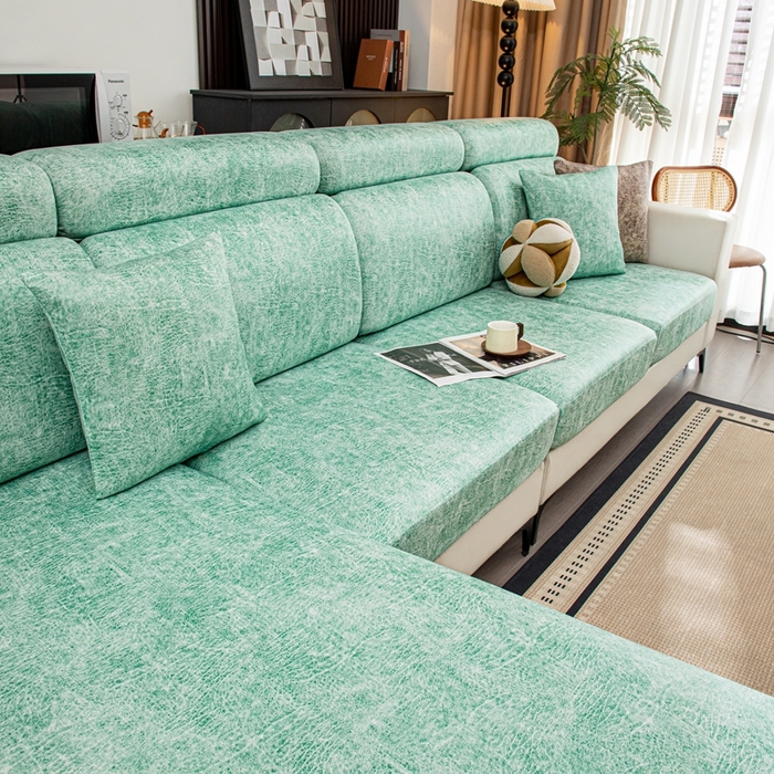 沐沐家纺 2026春夏新款澜悦沙发笠 天蓝