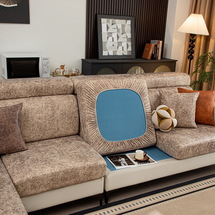 91家纺网 家纺一手货源 找家纺 沐沐家纺 2026春夏新款澜悦沙发笠 浅咖