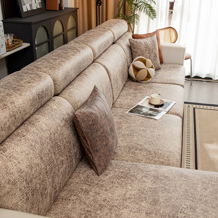 91家纺网 家纺一手货源 找家纺 沐沐家纺 2026春夏新款澜悦沙发笠 浅咖