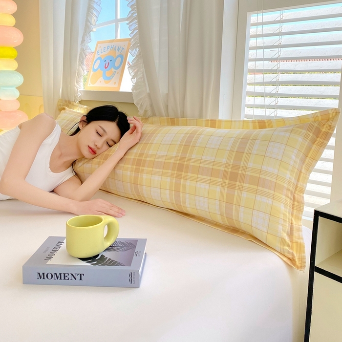 91家纺网 家纺一手货源 找家纺 雨彤家纺 2025年新款A类条纹水洗棉枕套 希格文