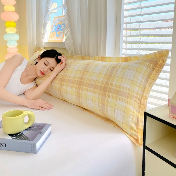 91家纺网 家纺一手货源 找家纺 雨彤家纺 2025年新款A类条纹水洗棉枕套 希格文