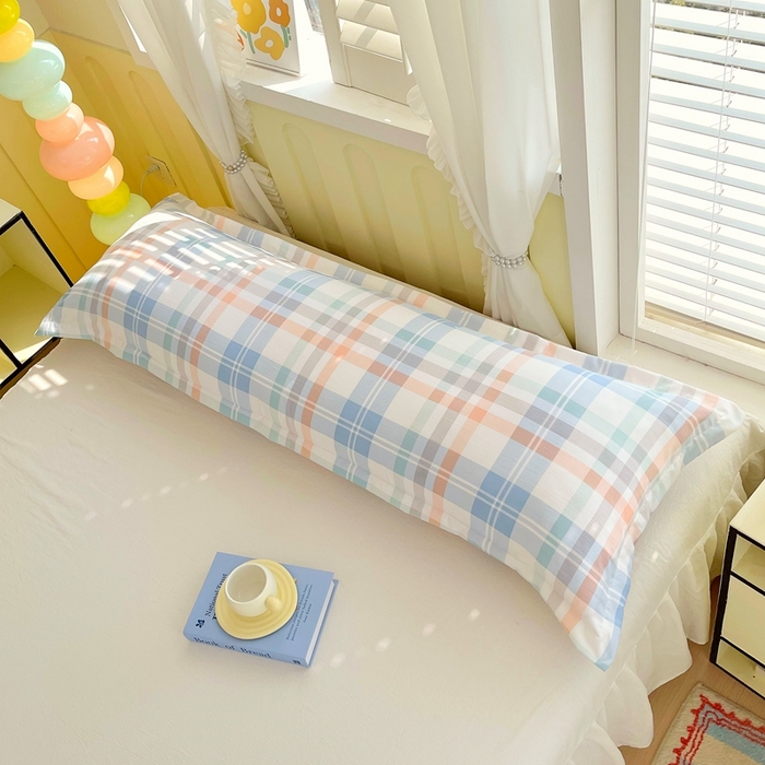 91家纺网 家纺一手货源 找家纺 雨彤家纺 2025年新款A类条纹水洗棉枕套 索尔