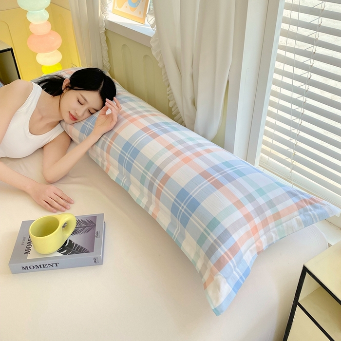 91家纺网 家纺一手货源 找家纺 雨彤家纺 2025年新款A类条纹水洗棉枕套 索尔