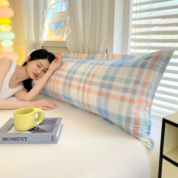 91家纺网 家纺一手货源 找家纺 雨彤家纺 2025年新款A类条纹水洗棉枕套 索尔