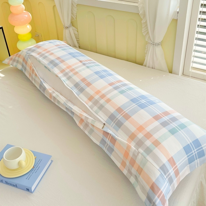 91家纺网 家纺一手货源 找家纺 雨彤家纺 2025年新款A类条纹水洗棉枕套 索尔