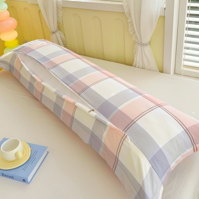 91家纺网 家纺一手货源 找家纺 雨彤家纺 2025年新款A类条纹水洗棉枕套 爱诺格