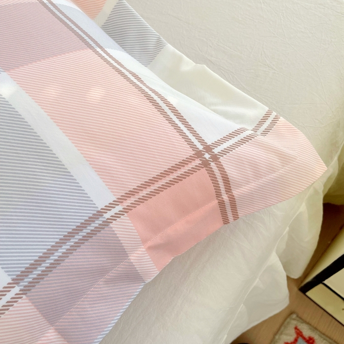 91家纺网 家纺一手货源 找家纺 雨彤家纺 2025年新款A类条纹水洗棉枕套 爱诺格