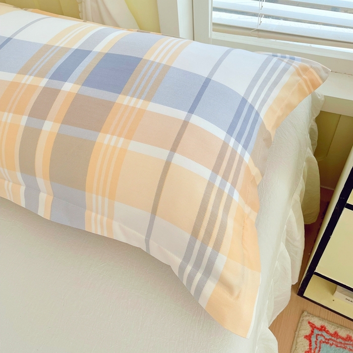 91家纺网 家纺一手货源 找家纺 雨彤家纺 2025年新款A类条纹水洗棉枕套 科曼格