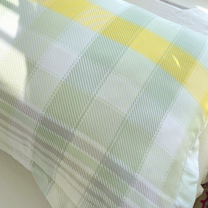 91家纺网 家纺一手货源 找家纺 雨彤家纺 2025年新款A类条纹水洗棉枕套 安格尔