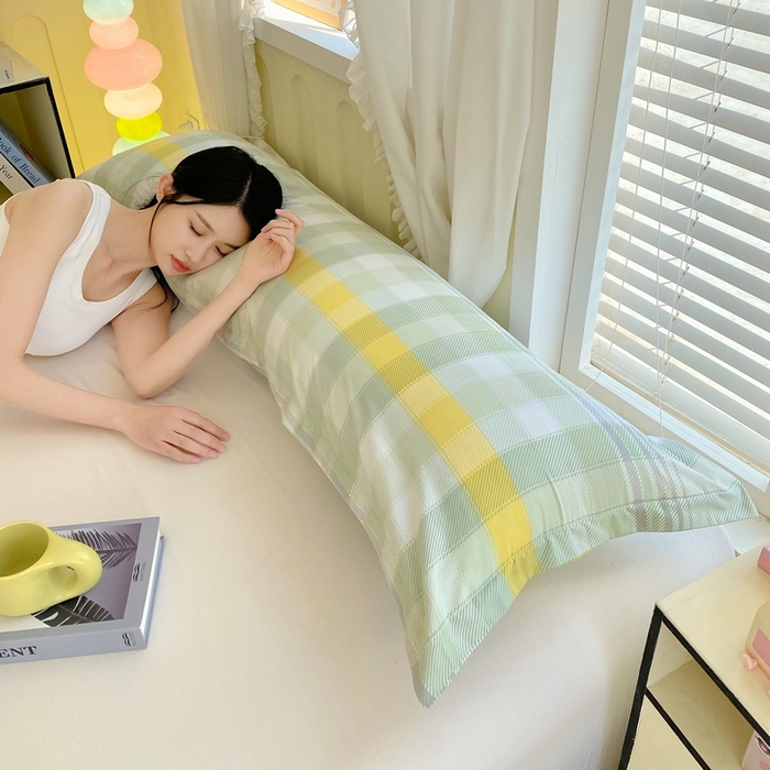 91家纺网 家纺一手货源 找家纺 雨彤家纺 2025年新款A类条纹水洗棉枕套 安格尔