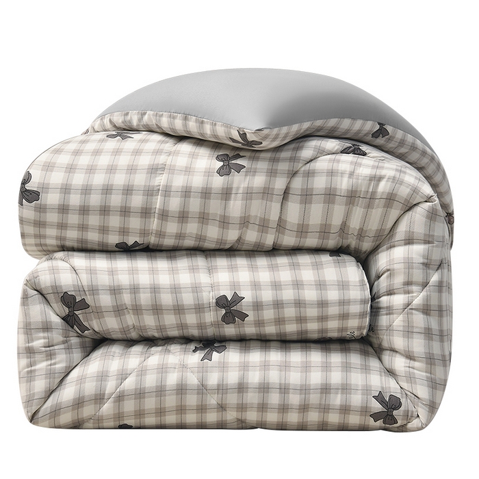 91家纺网 家纺一手货源 找家纺 无瑕家居 2025年新款水洗棉冬被春秋被被子被芯床褥被芯学生宿舍被子被芯 蝴蝶格灰